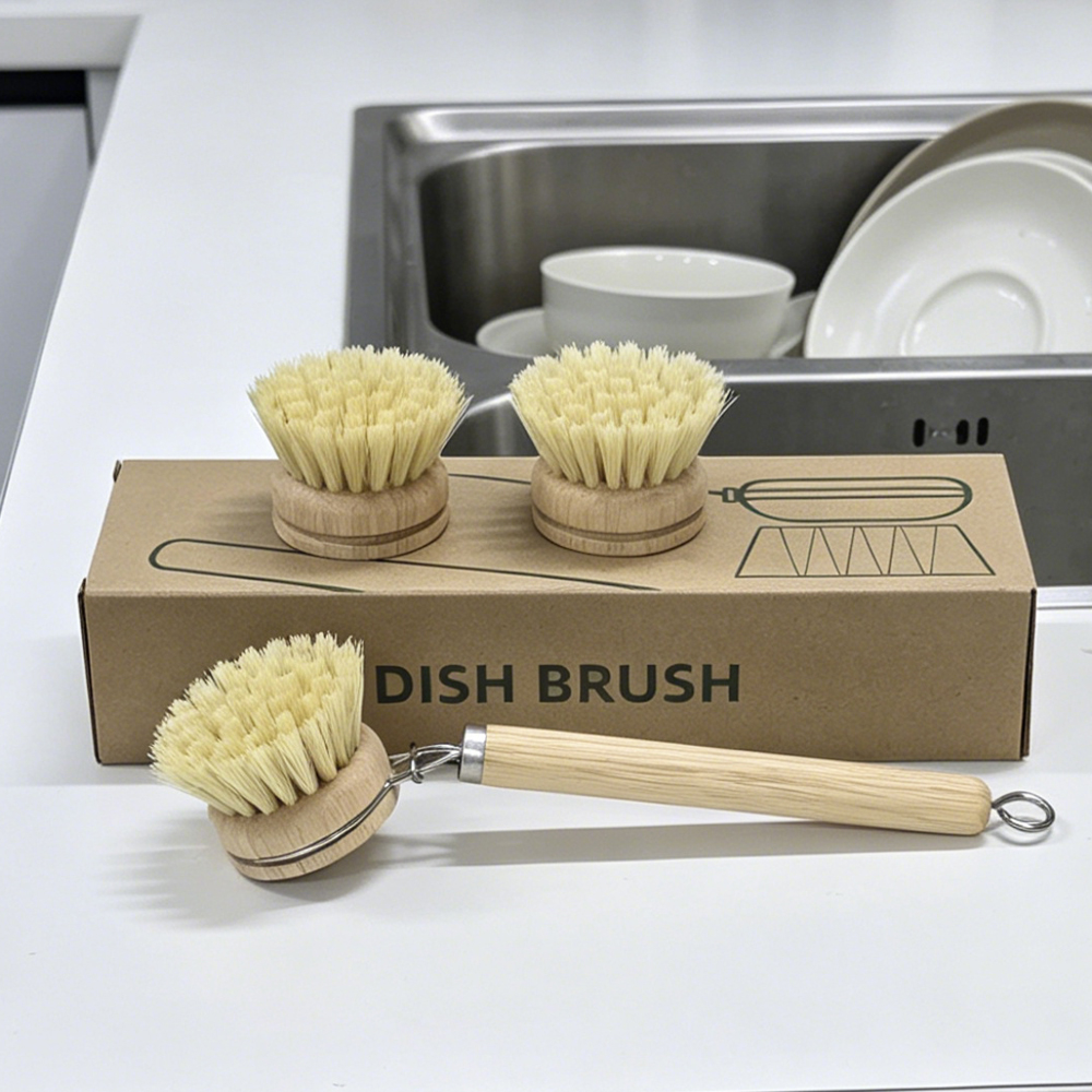 Dish Brush Bamboo - Набор кухонных щеток с деревянной ручкой