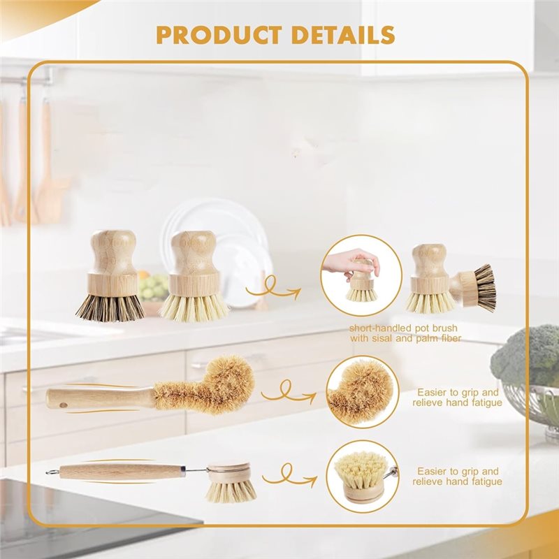 Набор из 4-х щеток для мытья п – обзор и цена Dish Brush Bamboo